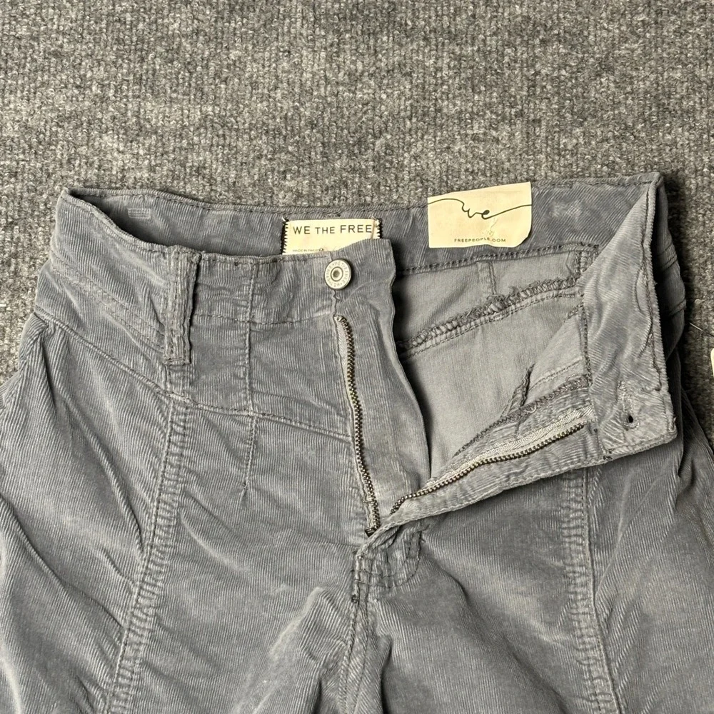 We The Free Free People Corduroy Wide Leg Seamed Pants Womens 25‎ Grey Blue